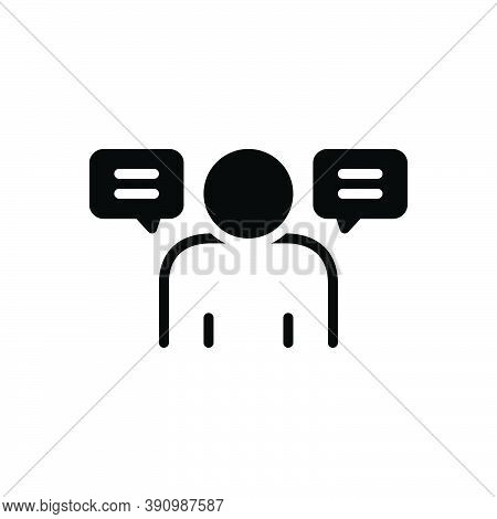Black Solid Icon For Personally Privately Individually By-oneself In-person Message