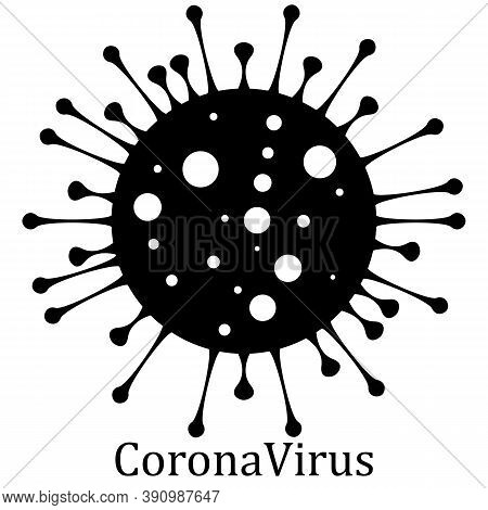 Coronavirus Bacteria Cell Icon, Covid-2019, Isolated Vector Icon