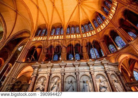 Interiors And Details Of Saint-remi Basilica, Reims, France