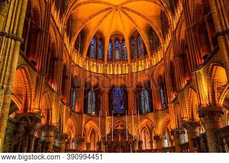 Interiors And Details Of Saint-remi Basilica, Reims, France