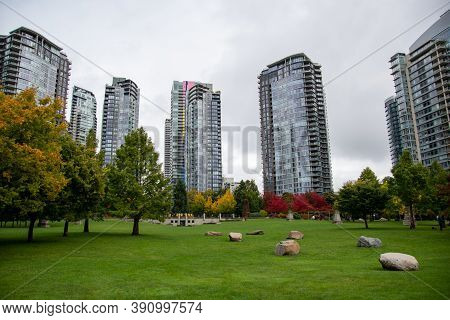 A Picture Of A Well-tended Park In Autumn.   Vancouver Bc Canada