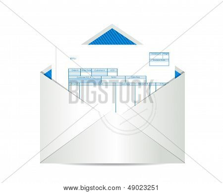 Invoice Receipt Inside Mailing Envelope