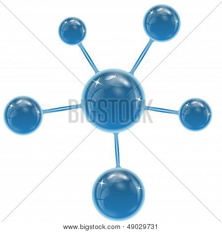 spheres of blue color on a white background