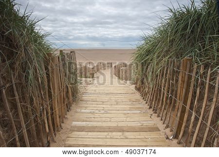 planked beach pathway