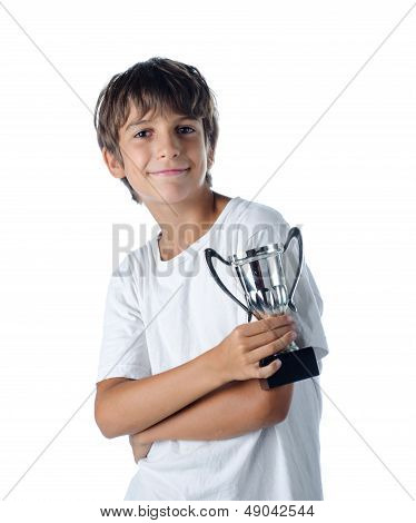 Champion Child Holding Winner Cup 2