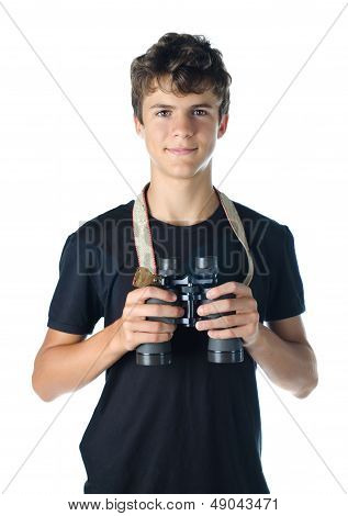 Teen Boy With Binocular