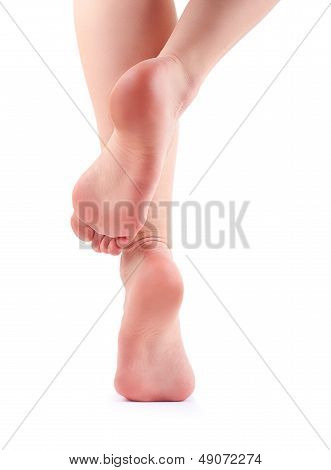 Female Feet Isolated On White