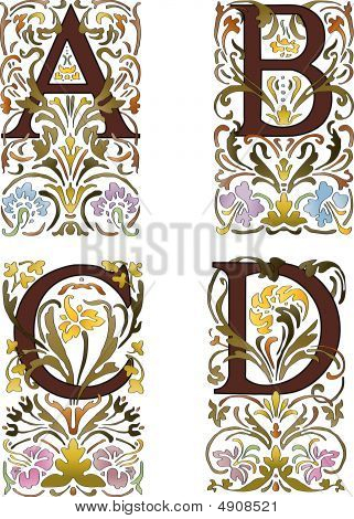 Lettere Abcd capilettera