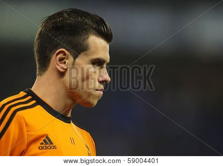 BARCELONA - JAN, 12: Gareth Bale of Real Madrid during the Spanish League match between Espanyol and Real Madrid at the Estadi Cornella on January 12, 2014 in Barcelona, Spain