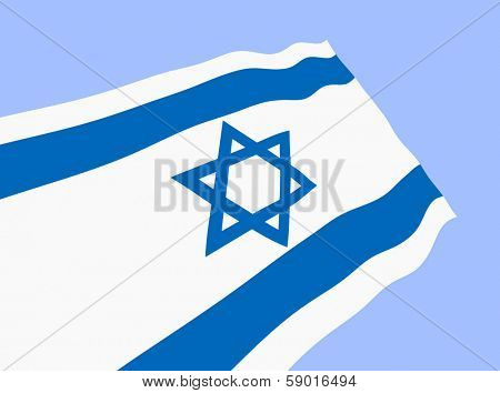 Vector illustration of Israel flag waving in the wind