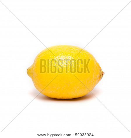 Fresh Ripe Lemons. Isolated On White Background