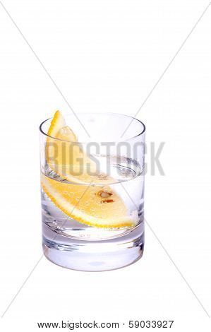 Fresh vodka Cocktail With Lemon Isolated On White Background