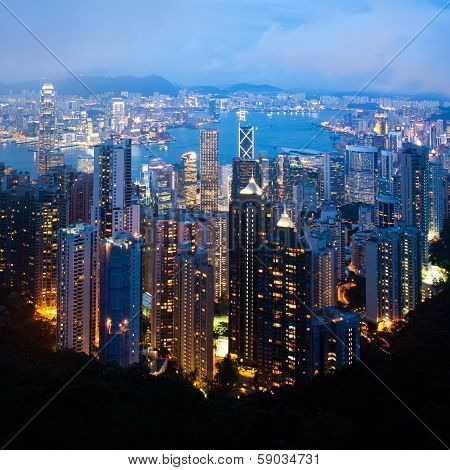 Hong Kong Cityscape At Night