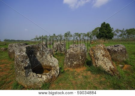 Field Of Jars In Phonsavan, Laos