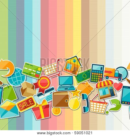 Internet shopping seamless pattern.
