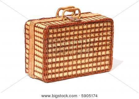 Wicker Piknik-kori, eristetty valkoinen
