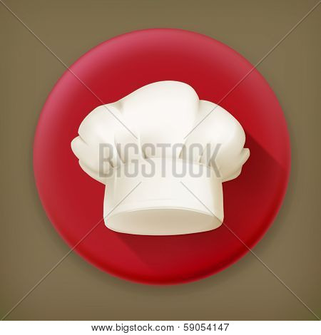 Chef hat, long shadow vector icon