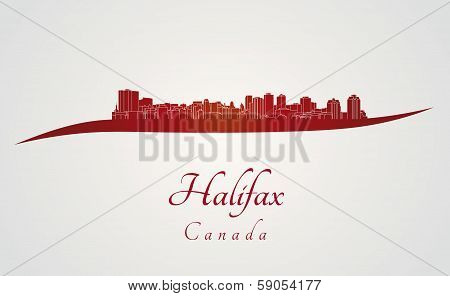 Halifax Skyline In Red