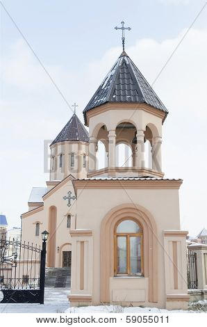 Krasnoyarsk,RU-Nov.10,2012:The Bell Tower of Armenian Apostolic Church in Nov,9 2012 in Krasnoyarsk