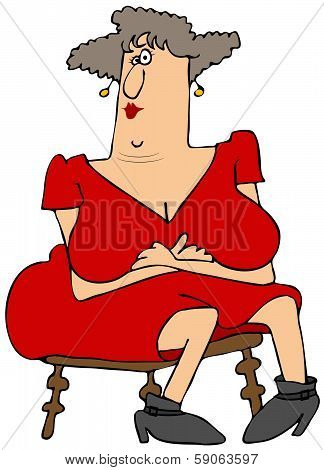 Woman with large breasts