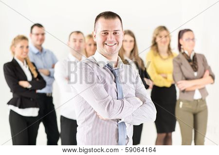 Happy successful business man