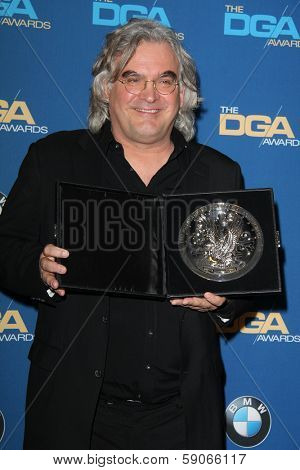 LOS ANGELES - JAN 25:  Paul Greengrass at the 66th Annual Directors Guild of America Awards - Press Room at Century Plaza Hotel on January 25, 2014 in Century City, CA