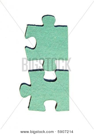 lepenkové zelená puzzle izolované na bílém pozadí