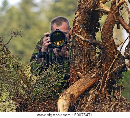 Photographer Animal Painter In The Woods