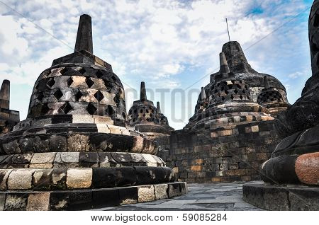 Buddist Temple Borobudur Unesco World Heritage Complex In Yogjakarta In Java