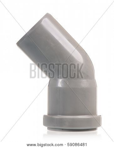 New grey drain pipe, isolated on white background