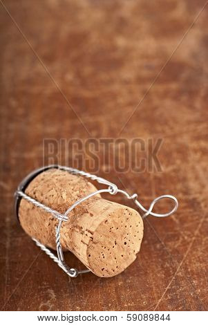 bottle corks on the wooden background