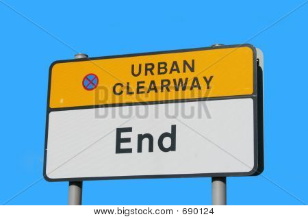 Signo de autovía urbana de final