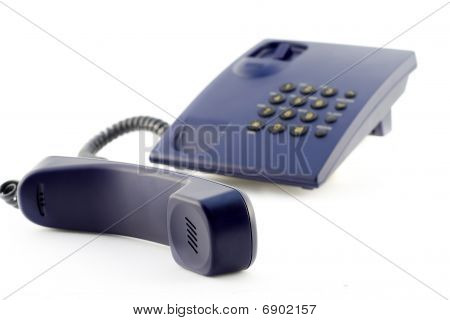 isoliert blau Telefon und Handy