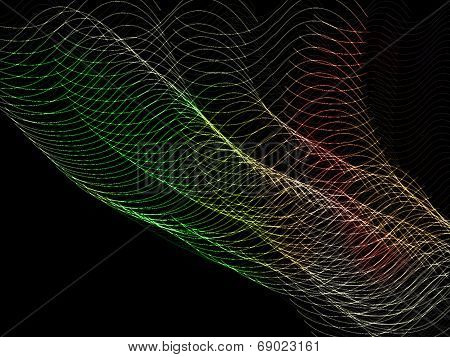 Colored luminescent spirals background