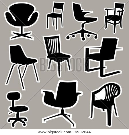 chair icons vector