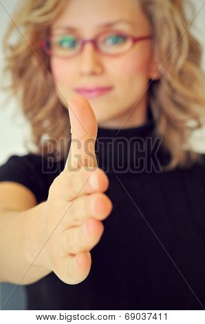 Businesswoman and Handshake