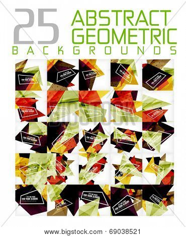Mega collection of triangle shapes futuristic backgrounds