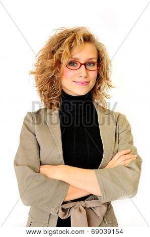 Attractive Businesswoman With Her Arms Crossed