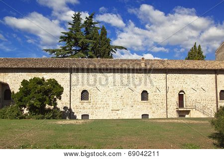 San Clemente abbey courtyard, Abruzzo region, Italy