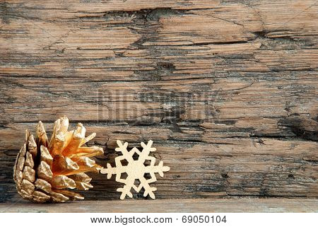 Fir Cone And Snowflake