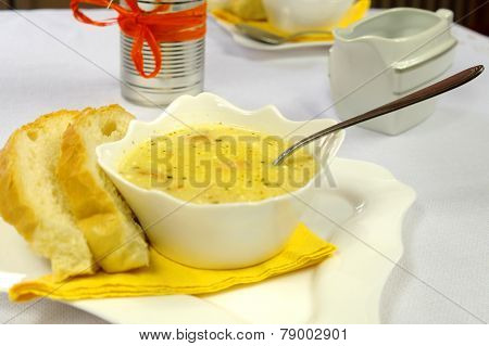 Cream Soup On The Table