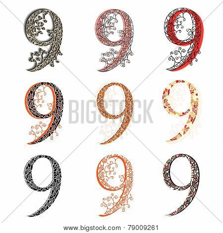 Various Combination Numeric Figures 9.