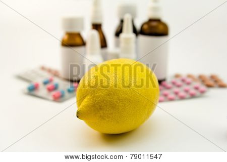 Drugs and yellow lemon