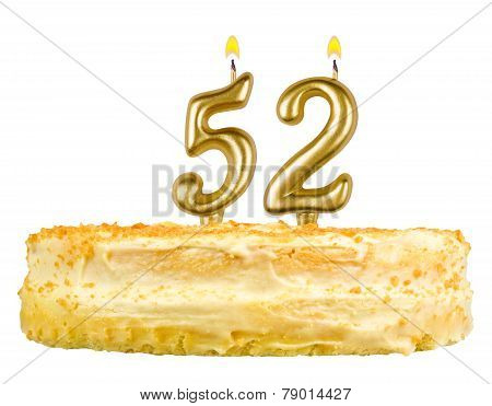 Birthday Cake With Candles Number Fifty Two