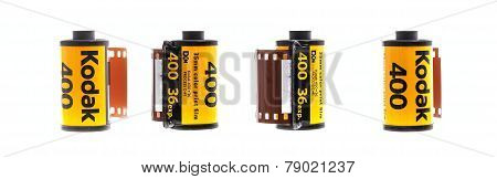Roll Of  Kodak 400 Colour Print Film On White Background