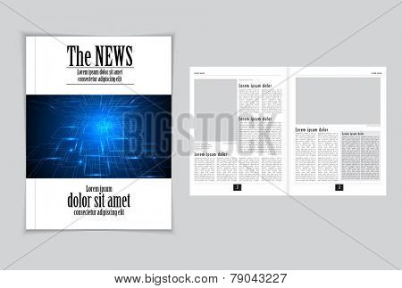 Graphical design magazine template. Vector