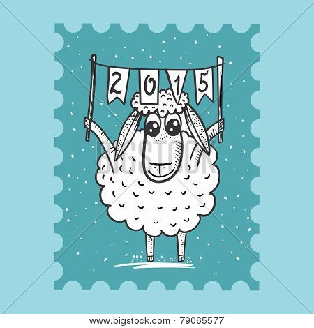 Stamp with sheep
