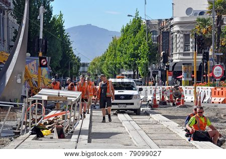 Christchurch Earthquake - New Tram Tracks