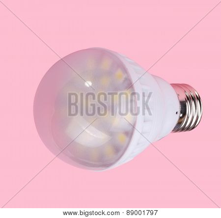 Led Tube Lamp On Pink Background