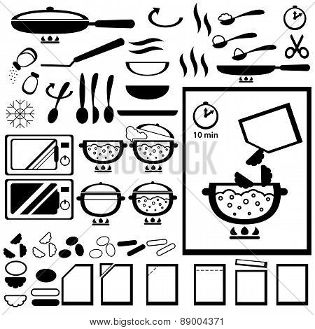 Cooking instruction for design of semi-finished products packing.